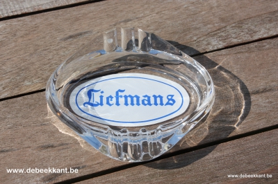 Asbak in glas van brouwerij LIEFMANS